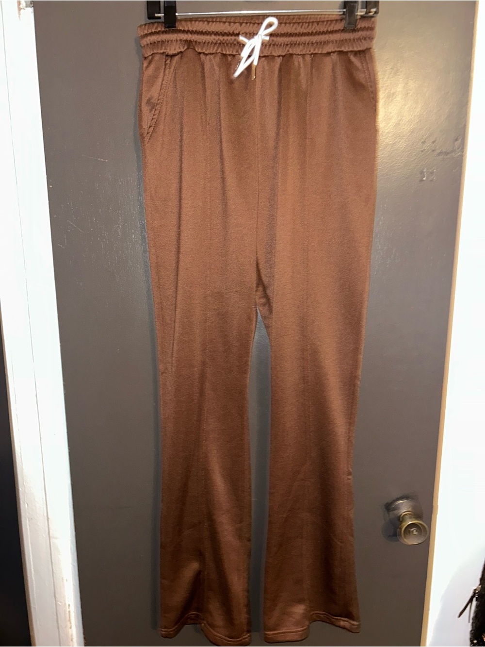 Men’s  Brown Drawstring Waist Knit Pants
